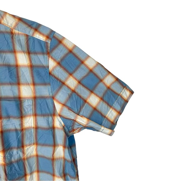 Tommy Bahama Jeans Plaid Shirt Large Blue Orange Cotton Button Down Resort - Picture 4 of 16